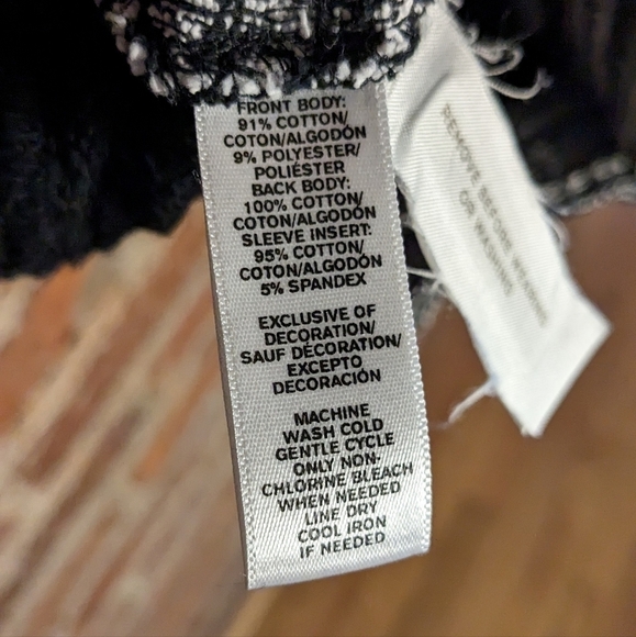 Lou & Grey XS Black & White‎ Striped Off Center Zipper Moto Jacket - Picture 10 of 10